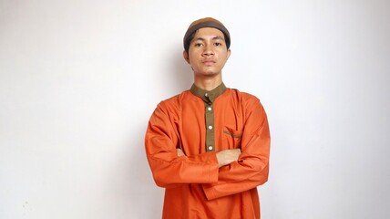 Handsome Asian Muslim man with cool style