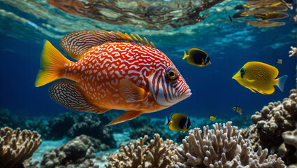 Fototapeta na wymiar coral reef with beautiful fish