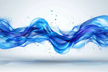 Abstract Business Background with Smooth Blue Lines ,Abstract blue background ,acrylic color paint over white background wide panoprama
