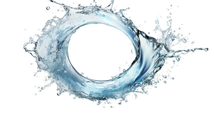 Circular Water Gyre Splash in Blue Aqua - Dynamic Motion of Liquid Flowing in Isolated Transparency, Perfect for Environmental Themes and Fresh Concepts.