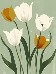 illustration of tulips