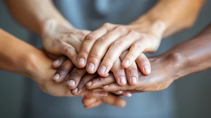 Foto op Plexiglas Diversity, people holding hands together, community support concept.  © Rawf8