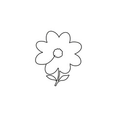 flower in continuous line art drawing style. One line drawing art. Minimalist black linear sketch. Vector illustration