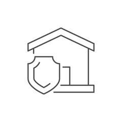 House protection line outline icon