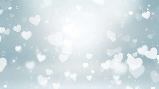 clean white wedding hearts background video
