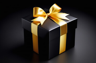 
black gift box with gold bow