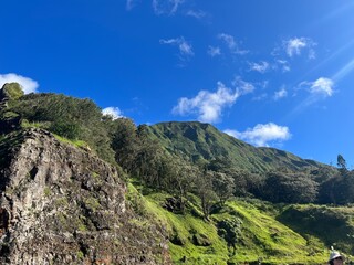 Mountain landscape with blue sky