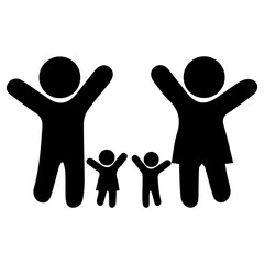 People icon. Family Icon in trendy flat style isolated on white background. Parents symbol for your web site design, logo, app, UI