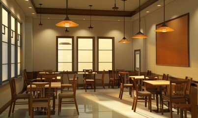 Obraz premium mockup interior of a restaurant design