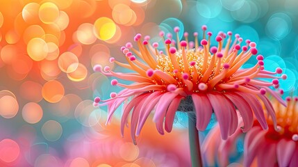 Close-up image of a colorful sea anemone swaying gently with the current, its tentacles waving gracefully.