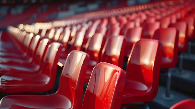 Seats of red tribune