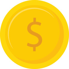 vector illustration of a dollar coin on a transparent background