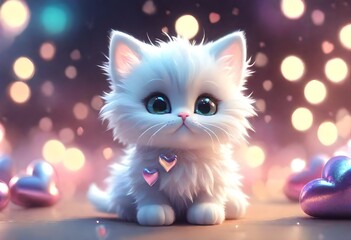 cat with an elegant glittry background cute and adorable