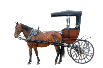 Horse drawn carriage isolated on transparent background