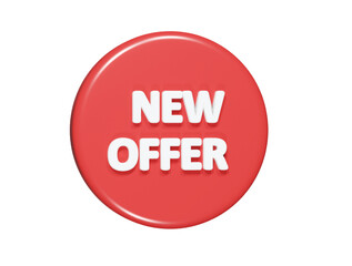 New offer icon 3d render illustration