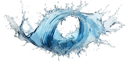 Vortex Water Splash on Transparent Background - Abstract Liquid Motion Art in Blue Hue, Ideal for Nature Concept Designs!