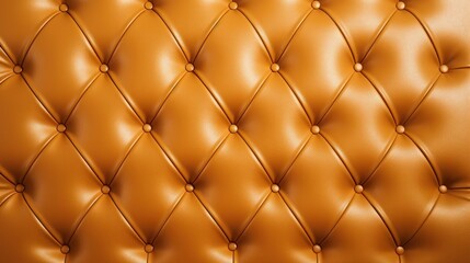 Luxurious gold leather seats, beautiful surface with rhombic stitching. Elegant background, gold leather, with buttons for pattern and background.