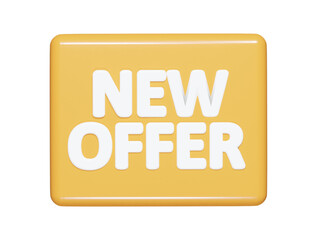 New offer icon 3d render illustration