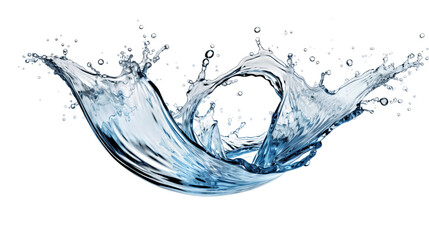 Vortex Water Splash on Transparent Background - Abstract Liquid Motion Art in Blue Hue, Ideal for Nature Concept Designs!