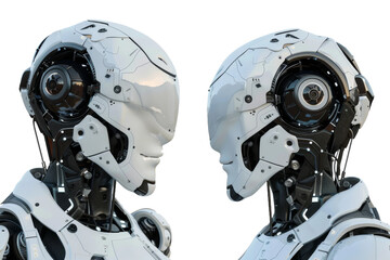 Humanoid Robot isolated on transparent background