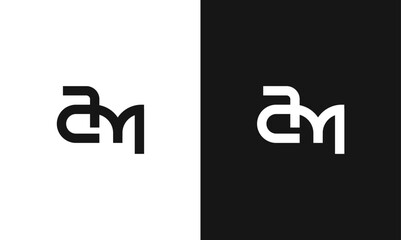 AM Minimalist and modern vector logo design template in a creative unique way