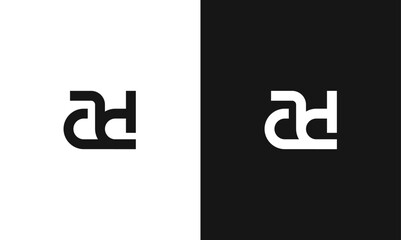 AD letters creative minimal monogram logo design