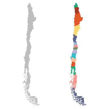 Chile map. Map of Chile in set