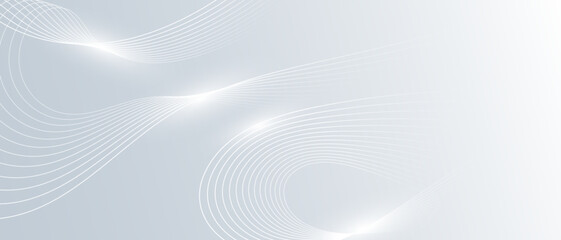 Grey color abstract background with wavy lines. Digital future technology concept. vector illustration.	