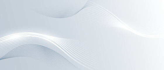 Grey color abstract background with wavy lines. Digital future technology concept. vector illustration.	