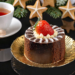 一人用の小さなクリスマスケーキプレート