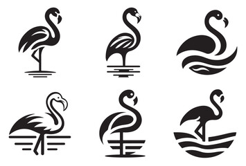 Flamingo icon vector illustration  - obrazy, fototapety, plakaty