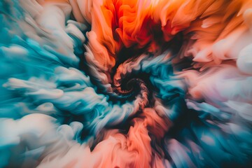 A swirling vortex of vibrant colors representing the chaos and beauty of creation - obrazy, fototapety, plakaty