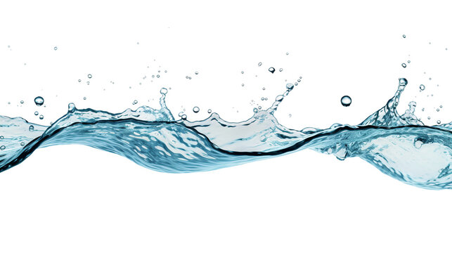 Water Isolated on Transparent Background, Blue Drop Symbolizing Purity and Freshness in Macro Detail