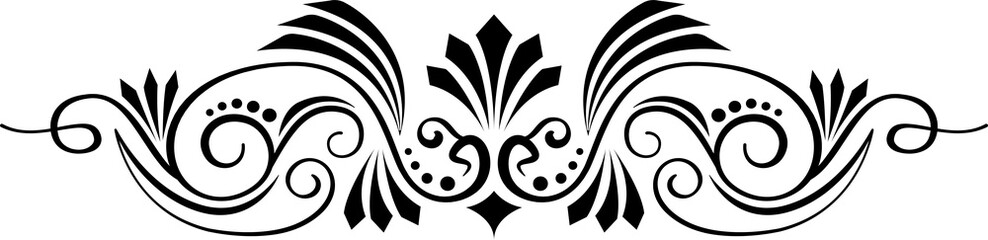 Abstract calligraphic ornate design element. Vintage ornamental pattern. Luxury, elegant flourish line art  design	