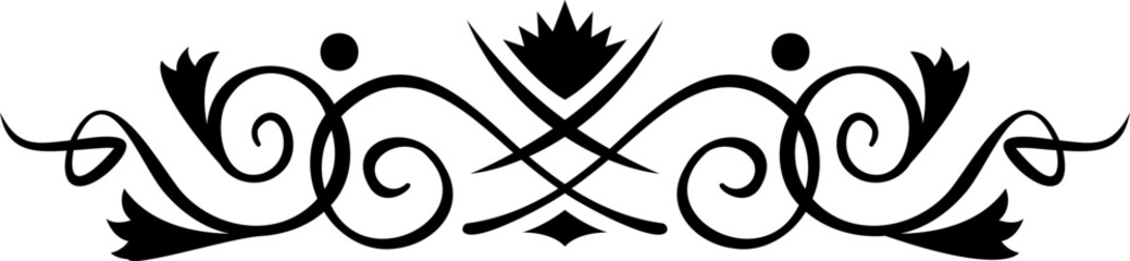 Abstract calligraphic ornate design element. Vintage ornamental pattern. Luxury, elegant flourish line art  design	