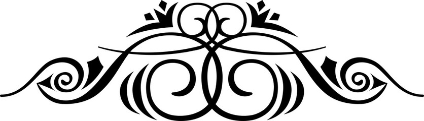 Abstract calligraphic ornate design element. Vintage ornamental pattern. Luxury, elegant flourish line art  design	