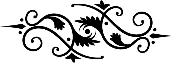 Abstract calligraphic ornate design element. Vintage ornamental pattern. Luxury, elegant flourish line art  design	
