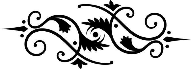 Abstract calligraphic ornate design element. Vintage ornamental pattern. Luxury, elegant flourish line art  design	