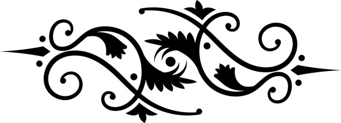 Abstract calligraphic ornate design element. Vintage ornamental pattern. Luxury, elegant flourish line art  design	