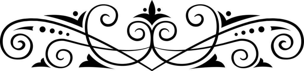 Abstract calligraphic ornate design element. Vintage ornamental pattern. Luxury, elegant flourish line art  design	