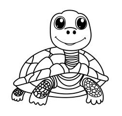 Turtle Coloring Page For Kids