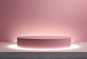 Pink 3d podium mockup. Product display