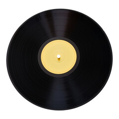 Old vinyl record isolated on transparent background, png