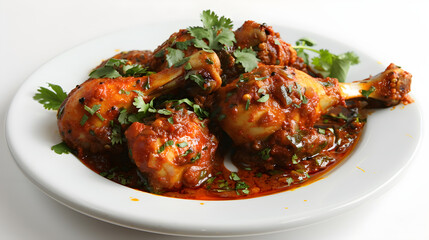 Fototapeta premium Indian Chicken Changezi - Spicy chicken curry with fresh cilantro