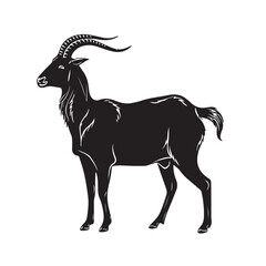 Fototapeta premium black silhouette of a goat