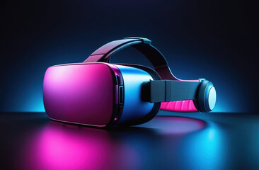 Virtual reality glasses on dark background.