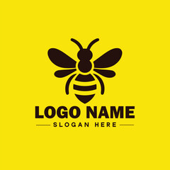 Bee logo insect honey Bee modern minimalist business logo icon editable vector