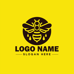 Bee logo insect honey Bee modern minimalist business logo icon editable vector