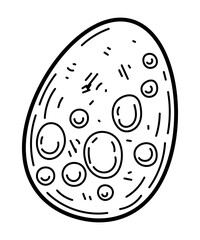 Coloring book Easter egg with pattern sketch. Holiday symbol. Hand drawn vector illustration.