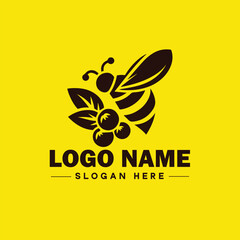 Bee logo insect honey Bee modern minimalist business logo icon editable vector